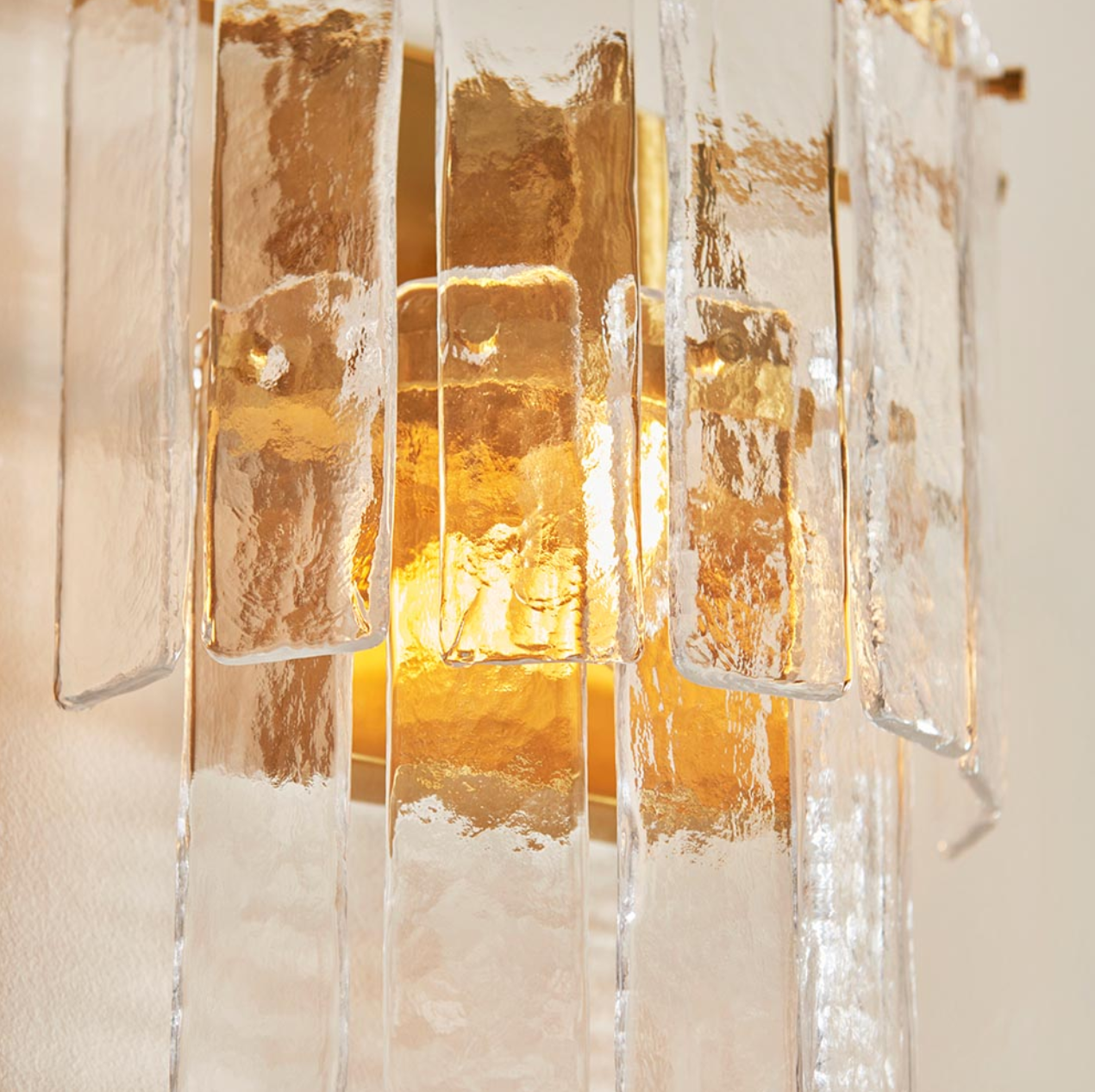 Endon Karine Aged Brass & Textured Glass Wall Light