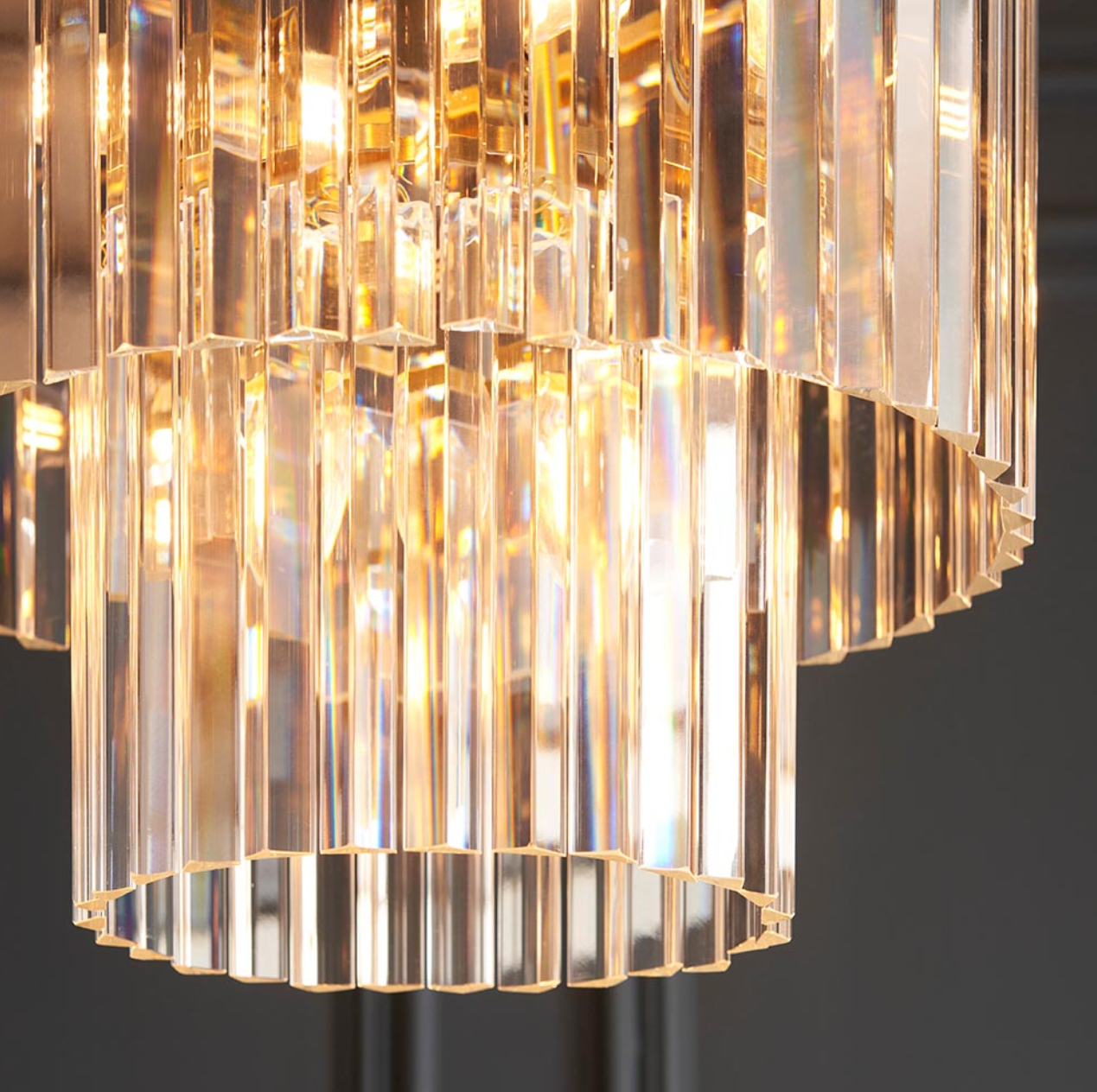 Endon Conaston 4 Light Brushed Aged Brass & Glass Drop Pendant