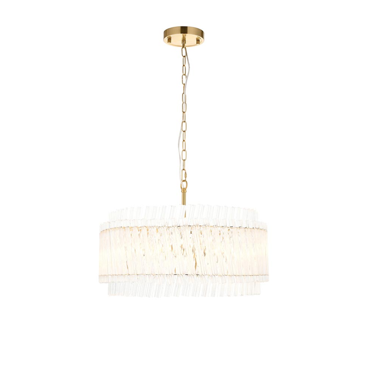 Vesilo Lighting Grace 5 Light Brushed Aged Brass & Clear Glass Pendant