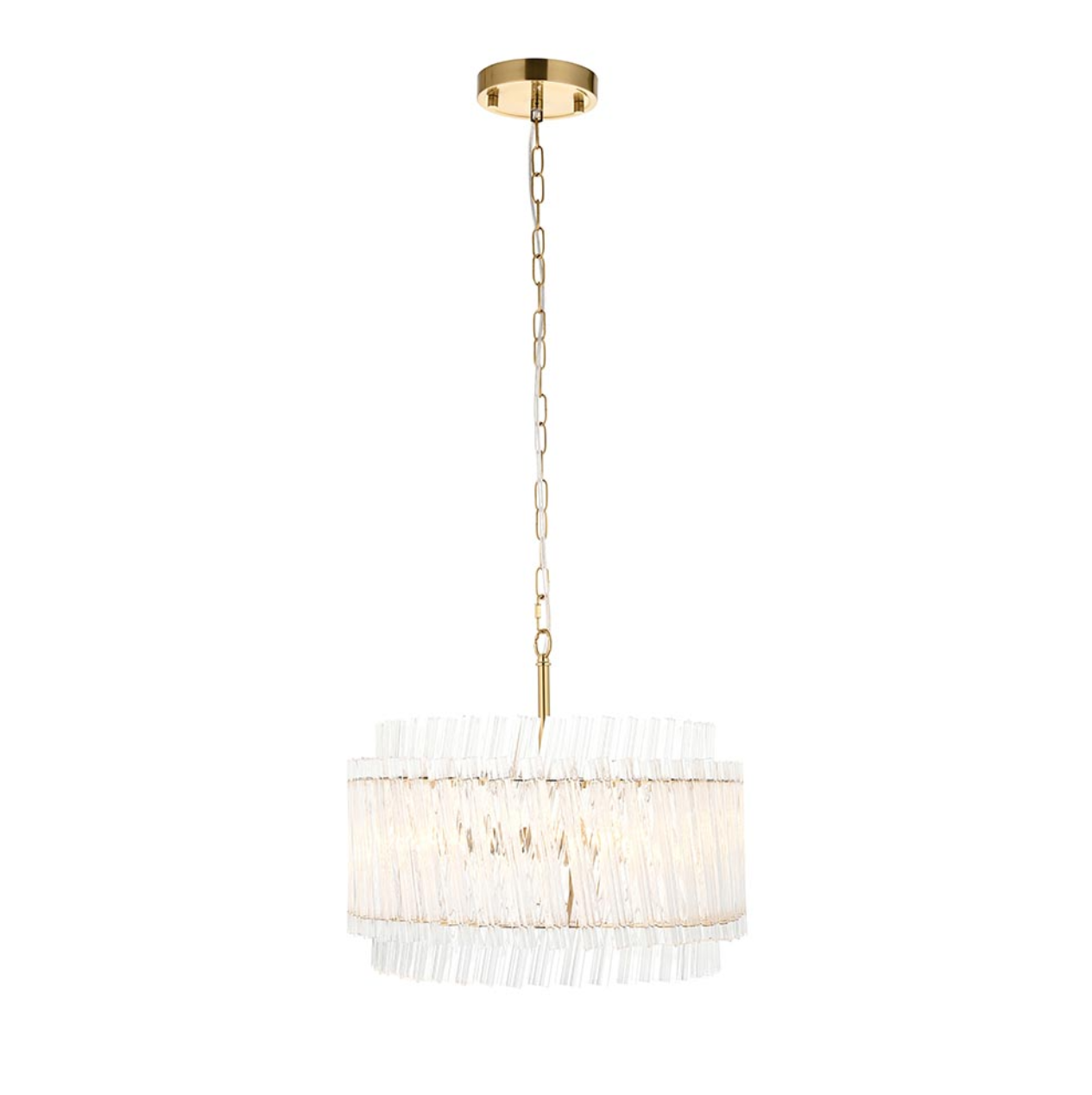 Vesilo Lighting Grace 3 Light Brushed Aged Brass & Clear Glass Pendant