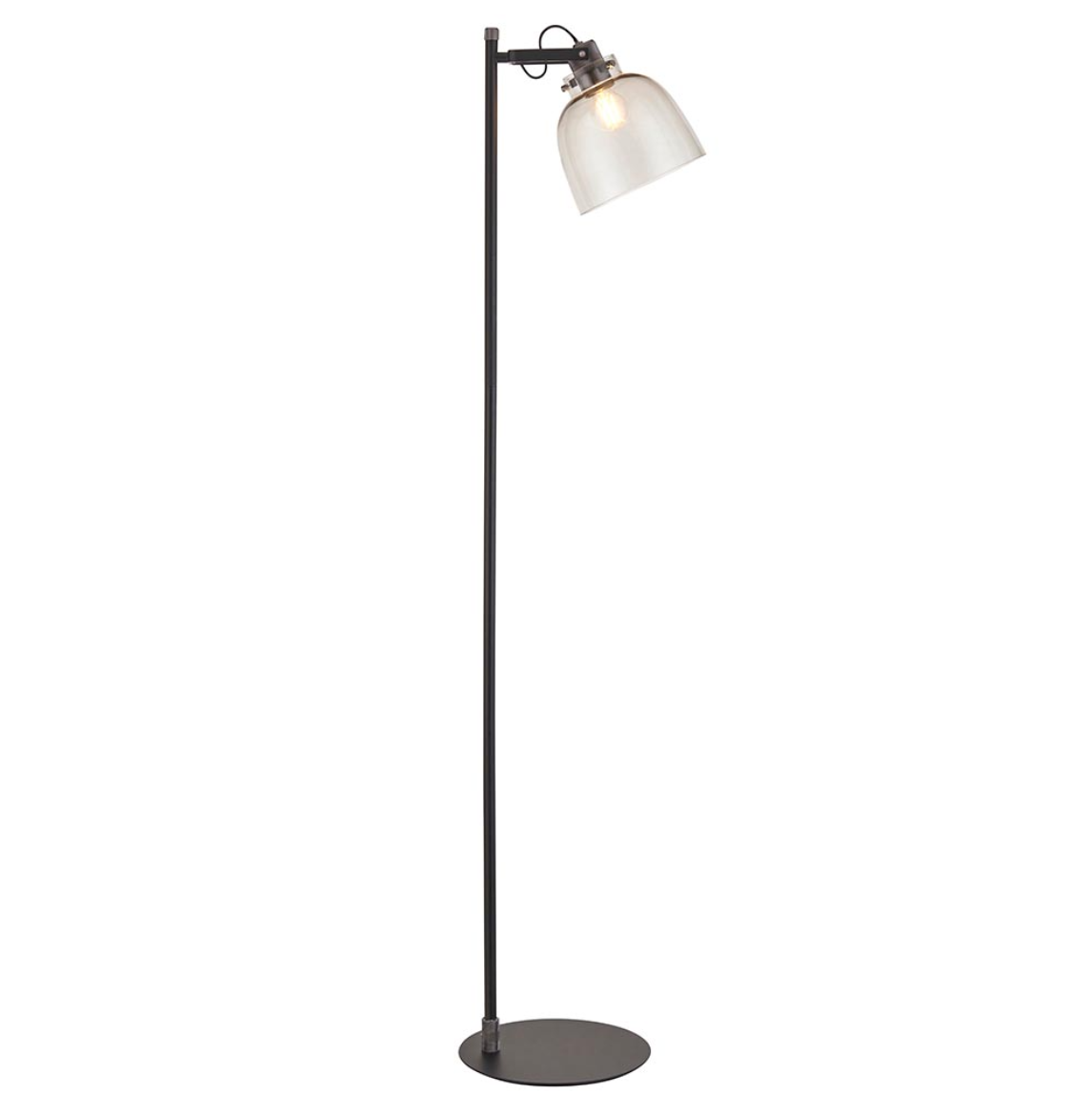 Endon Urban Matt Black & Smoked Glass Floor Lamp