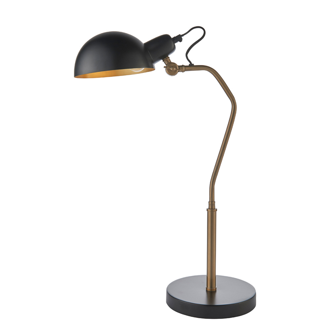Endon Largo Satin Black & Aged Brass Task Table Lamp