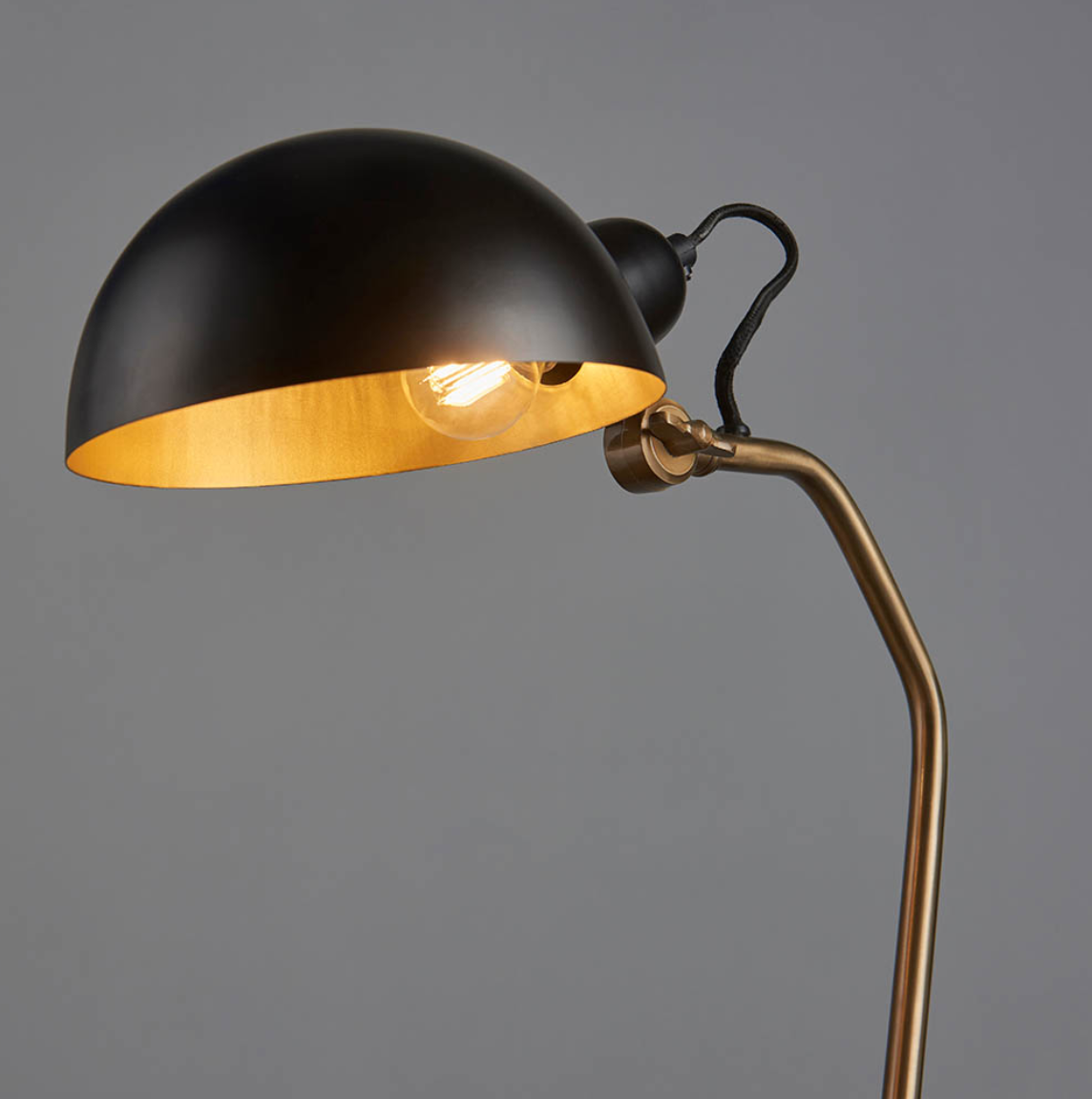 Endon Largo Satin Black & Aged Brass Task Table Lamp