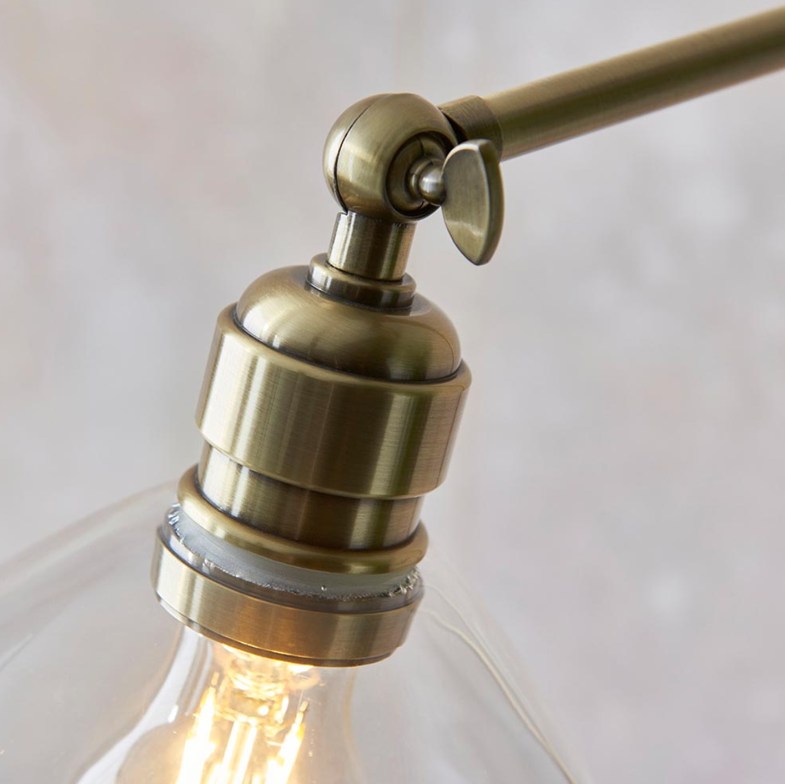 Vesilo Lighting Eternal Clear Glass & Antique Brass Floor Lamp