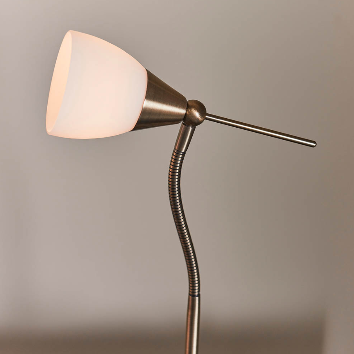 Endon Range Antique Brass & Opal Glass Touch Task Table Lamp