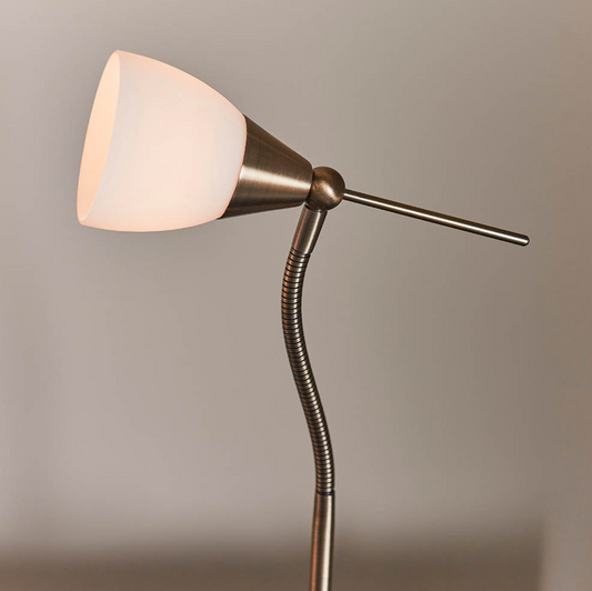 Endon Range Antique Brass & Opal Glass Touch Task Table Lamp