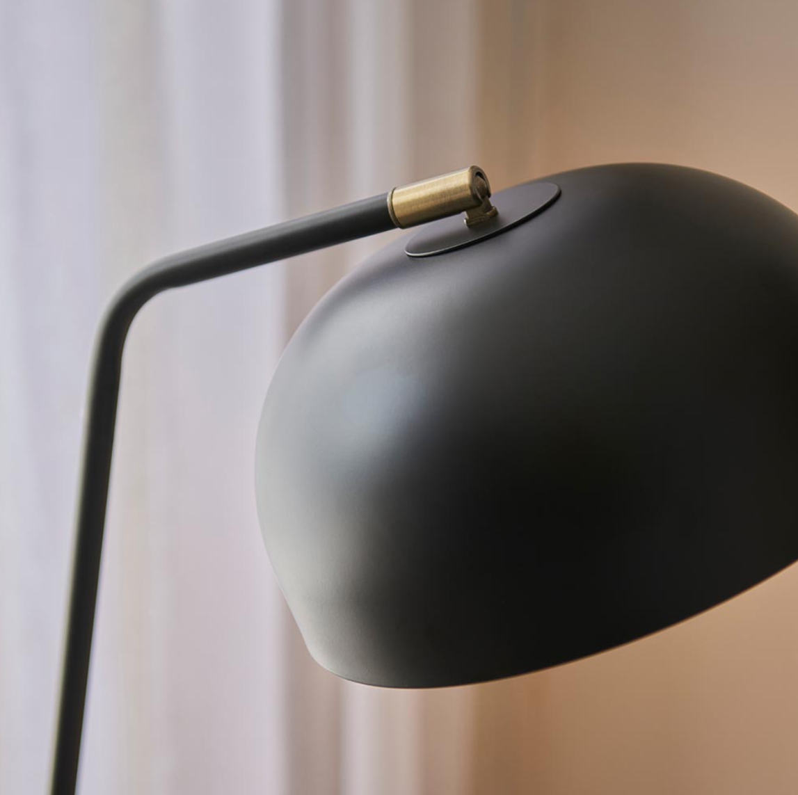 Endon Brair Matt Black & Antique Brass Floor Lamp