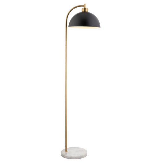 Endon Buchanan Matt Black & White Marble Base Task Floor Lamp