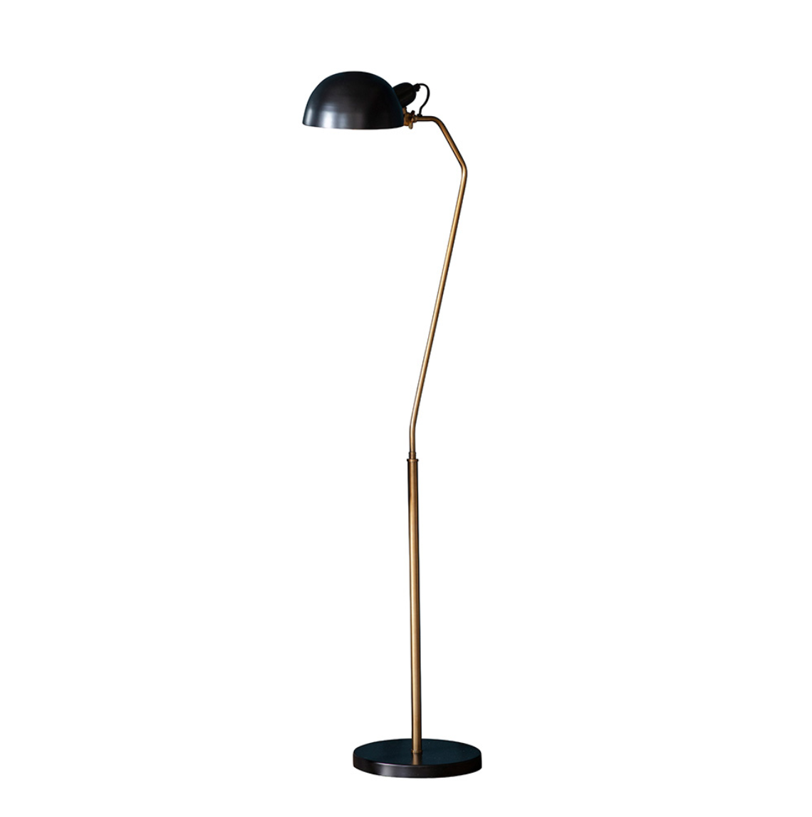 Endon Largo Satin Black & Aged Brass Task Floor Lamp