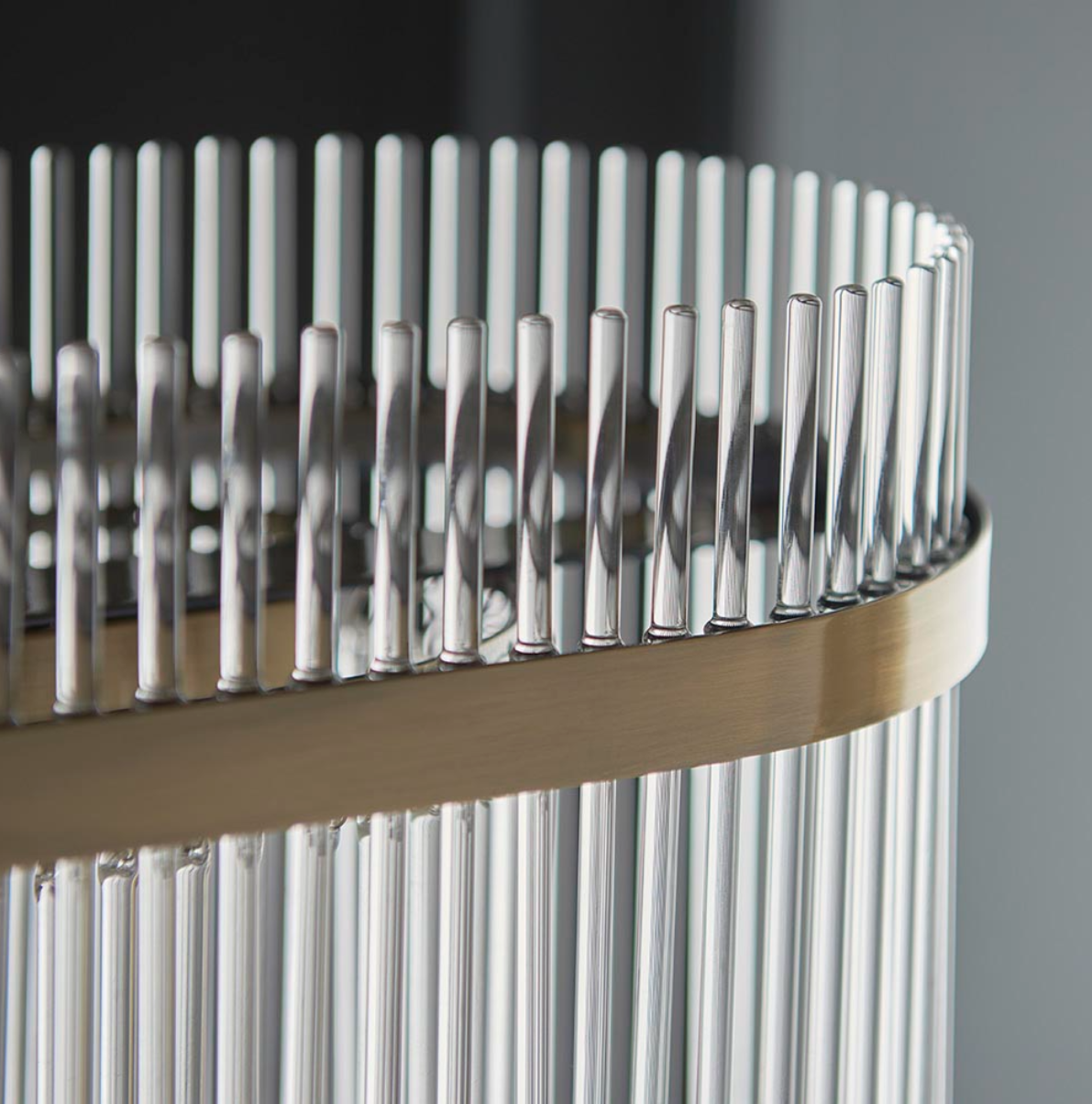 Endon Marietta 4 Light Antique Brass & Clear Glass Bar Pendant