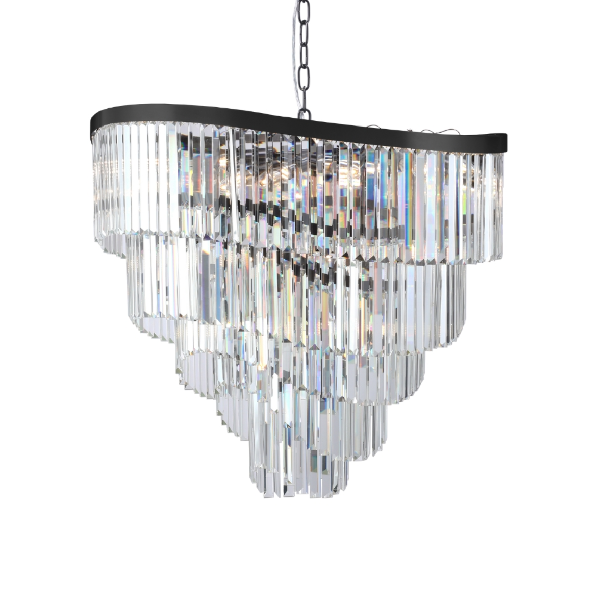 Magnalux Waverly 16 Light Crystal Brushed & Black Chrome Pendant