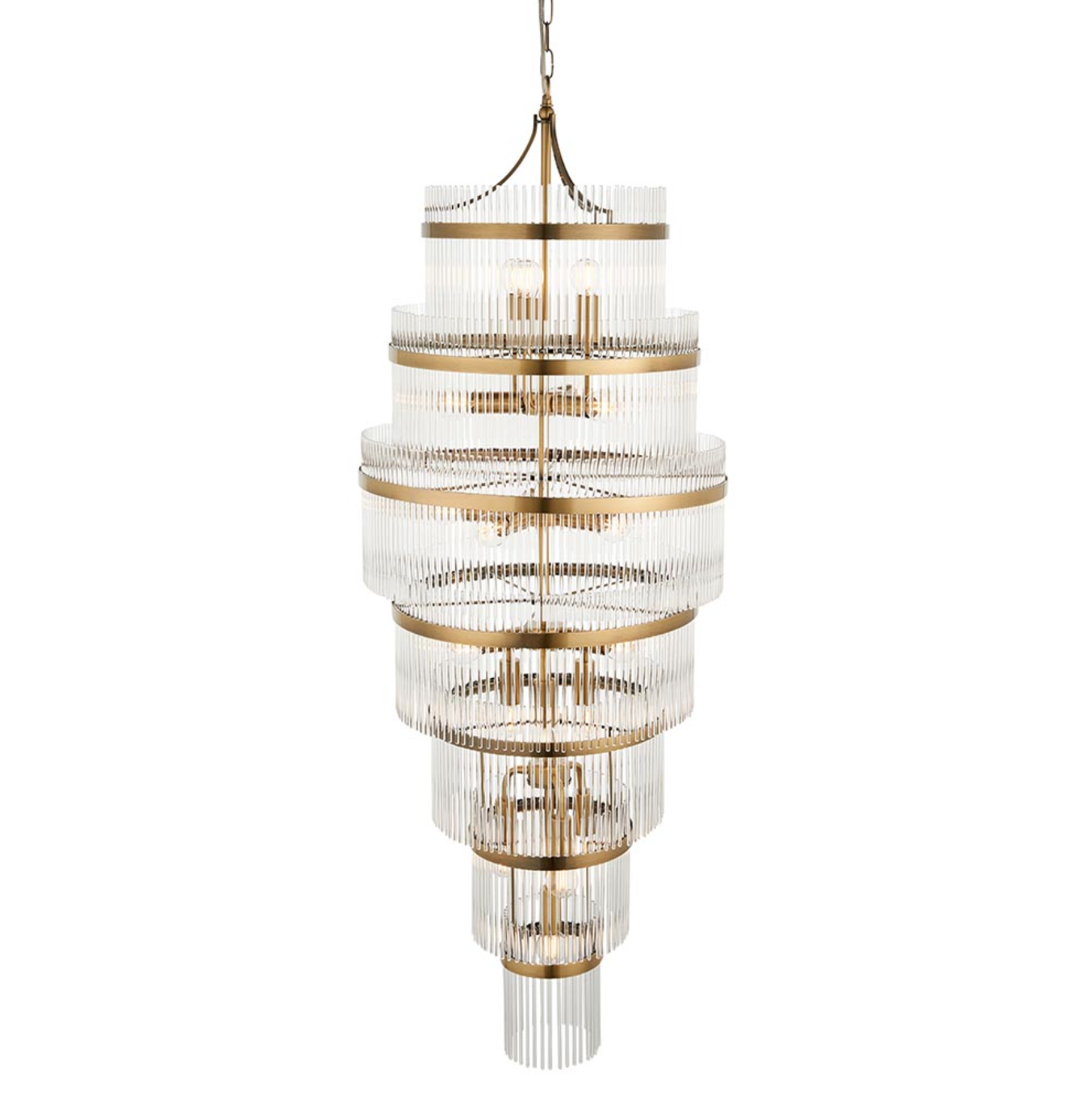 Endon Marietta Antique Brass Grand 21 Light Tiered Pendant