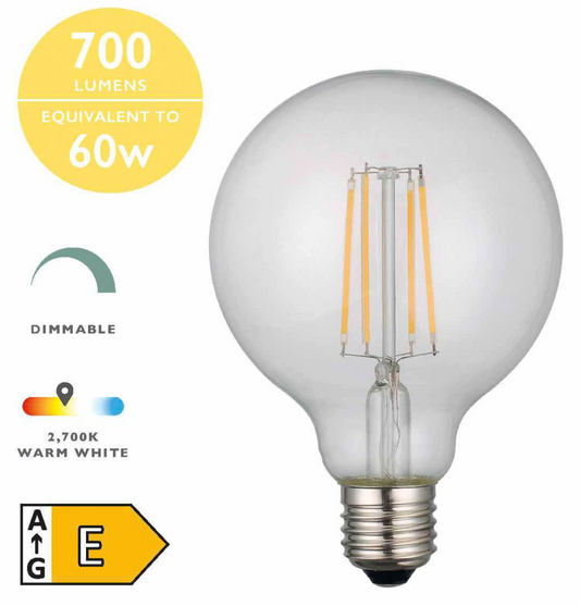 Dar Lighting LED Medium Globe Light Bulb (Lamp) ES/E27 6W 700LM (Single)
