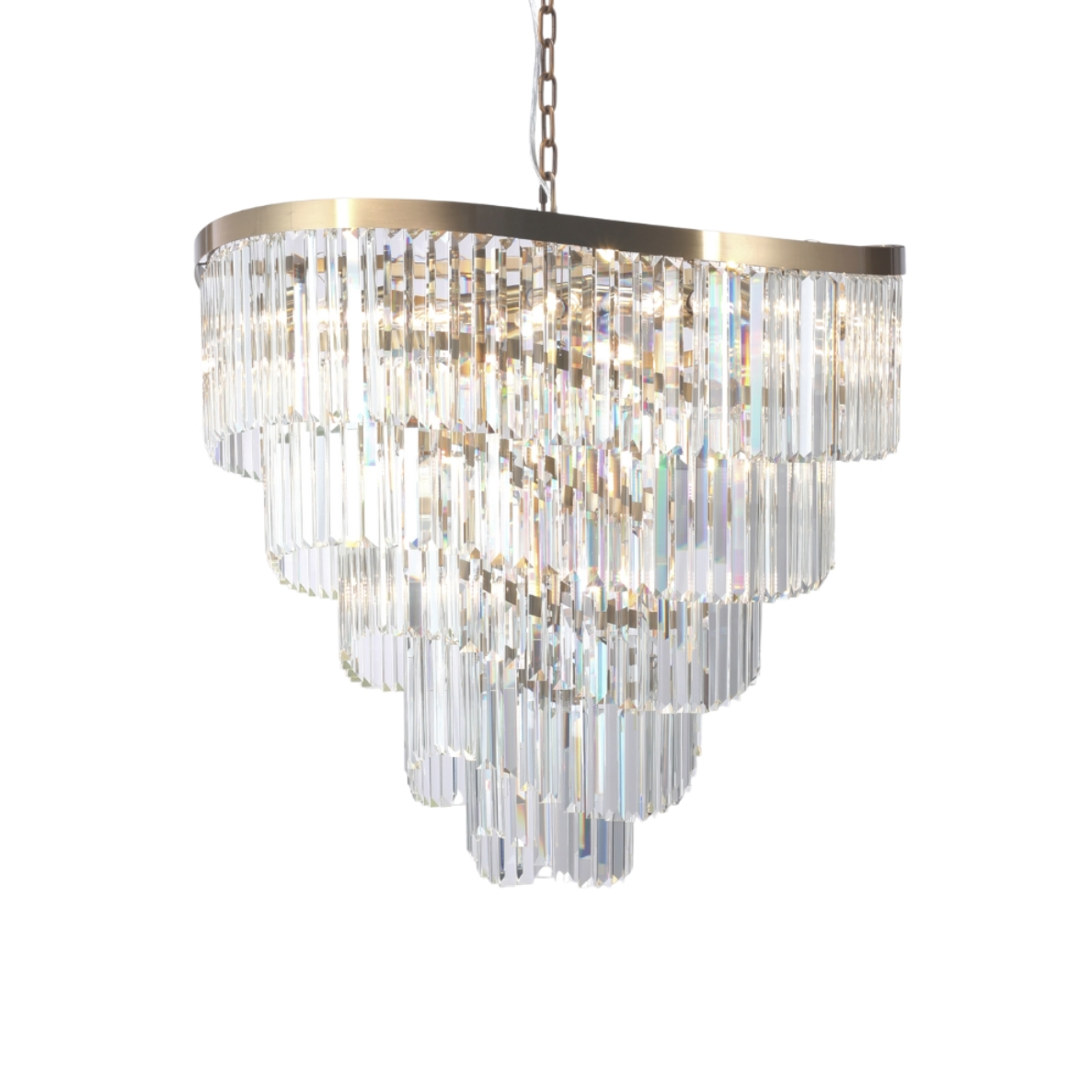 Magnalux Waverly 16 Light Crystal & Satin Brass Pendant