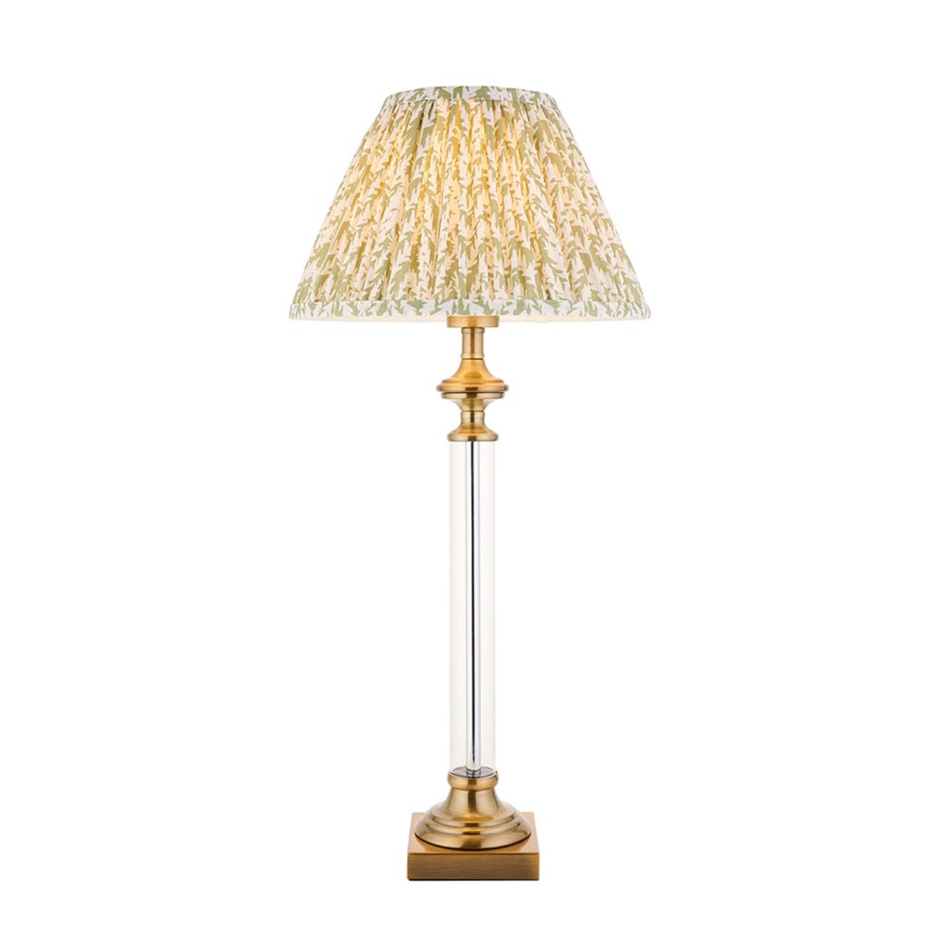 Endon Avebury Antique Brass Table Lamp with Leaf 30cm Shade