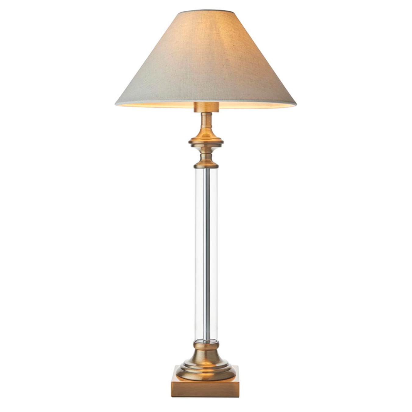 Endon Avebury Antique Brass Table Lamp with Avalon 31cm Shade