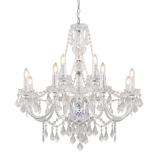 Endon Clarence 12 Light Chrome Beaded Chandelier