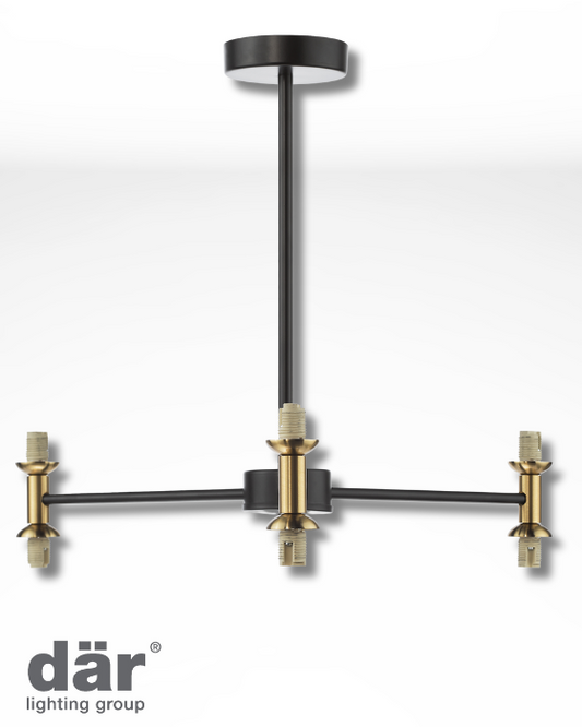 Dar Lighting Takara 6 Light Matt Black & Bronze Semi-Flush Fitting Only