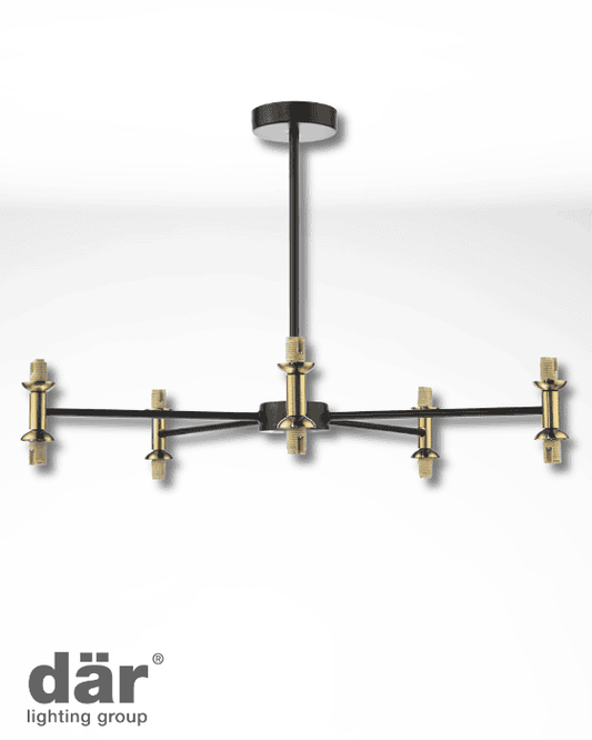 Dar Lighting Takara 10 Light Matt Black & Bronze Semi Flush Fitting Only