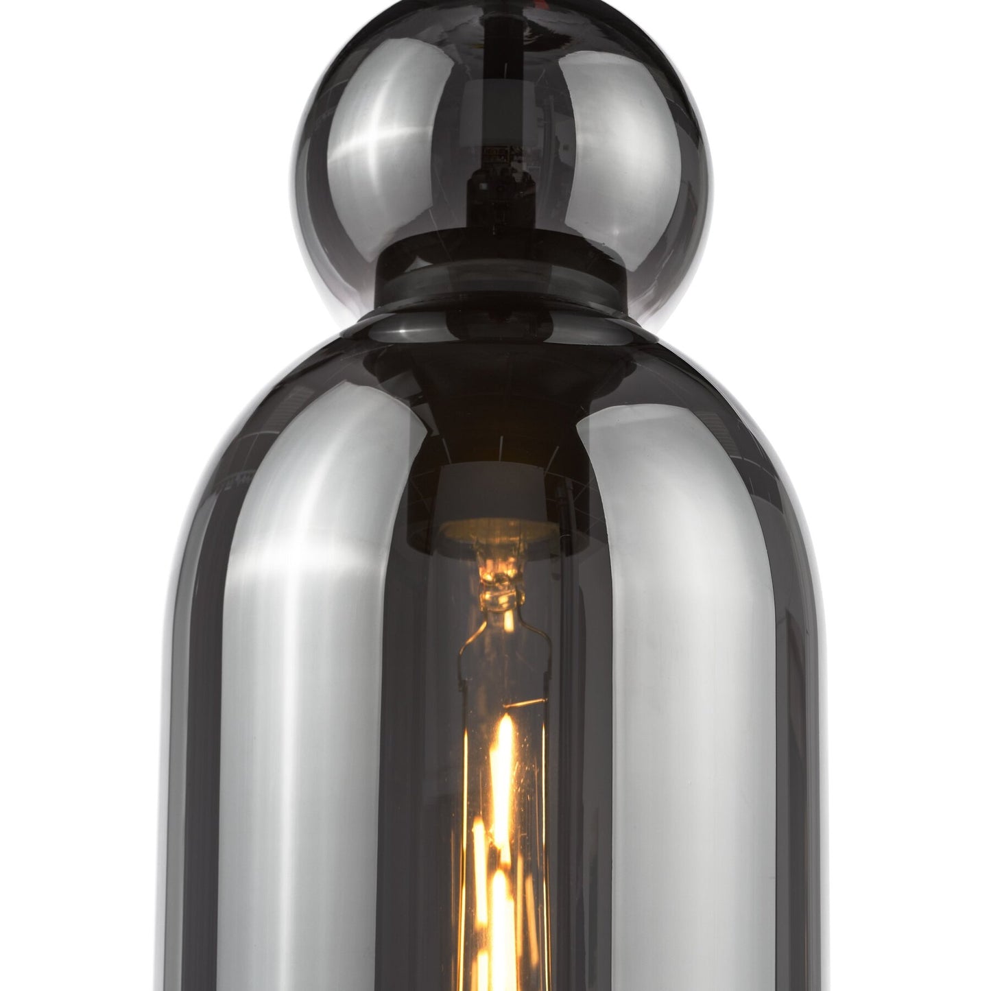 Dar Lighting Tao Matt Black & Smoked Glass Pendant