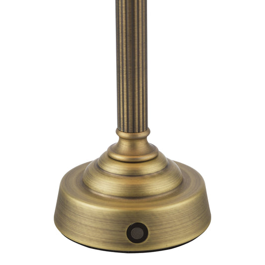 Dar Lighting Virgil LED Matt Antique Brass Rechargeable Table Lamp Base Only