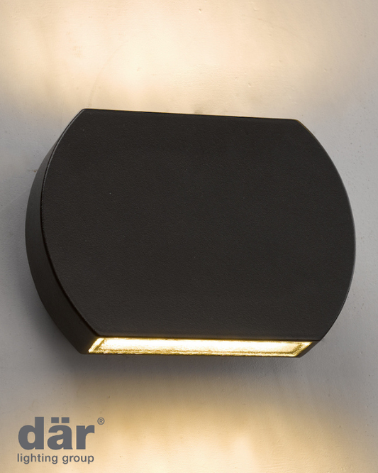 Dar Lighting Vulcan Outdoor IP44 LED Dark Grey Wall Light