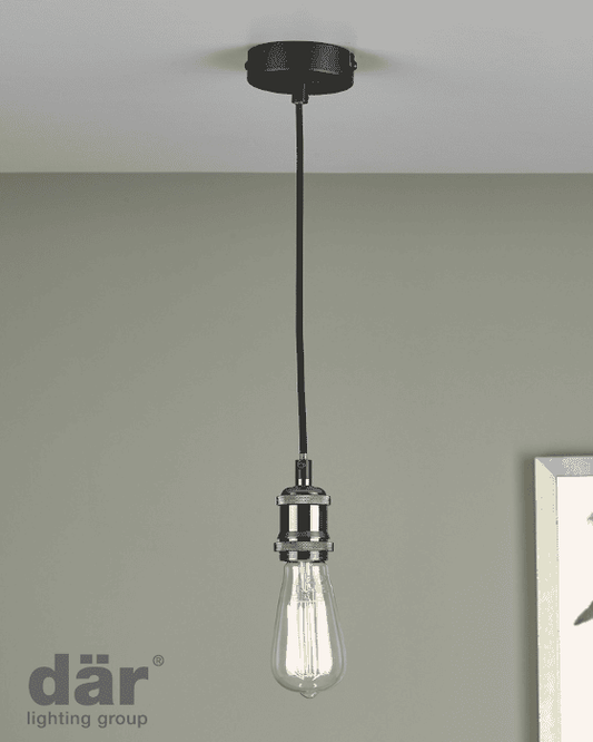 Dar Lighting Waco Black Chrome & Matt Black Suspension