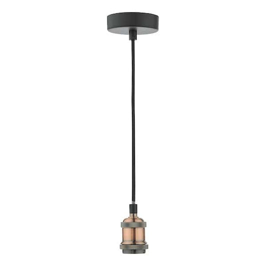 Dar Lighting Waco Antique Copper & Matt Black Suspension