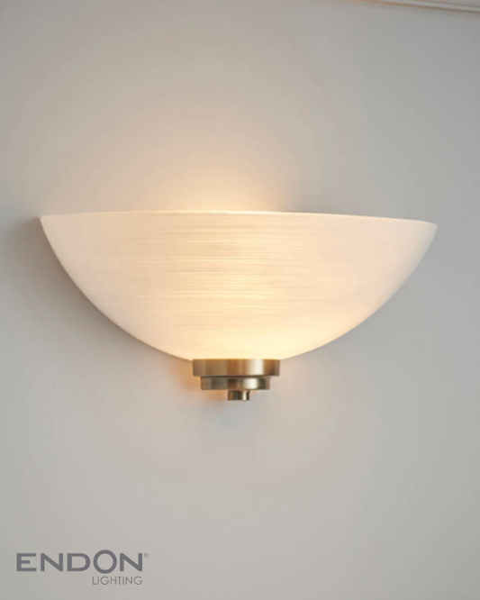 Endon Welles White & Antique Brass Wall Light