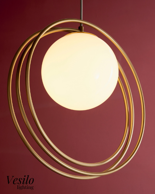 Vesilo Lighting Wreath Brushed Gold Single Pendant