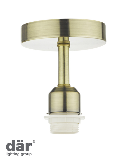 Dar Lighting Antique Brass Semi Flush Suspension