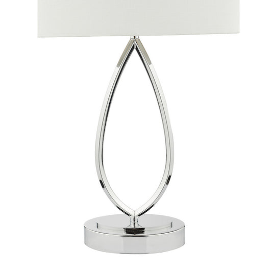 Dar Lighting Wyatt Polished Chrome Touch Table Lamp With Shade