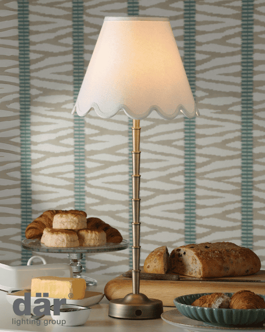 Dar Lighting Wyman LED Matt Antique Brass Rechargeable Table Lamp Base Only