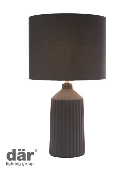 Dar Lighting Chloris Grey Large Table Lamp With Shade