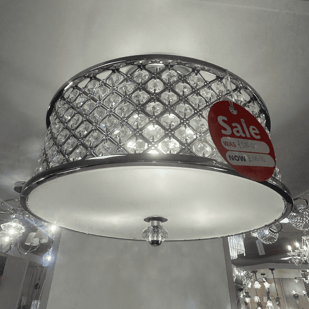 EX-DISPLAY Endon Hudson Polished Chrome 3lt Semi Flush