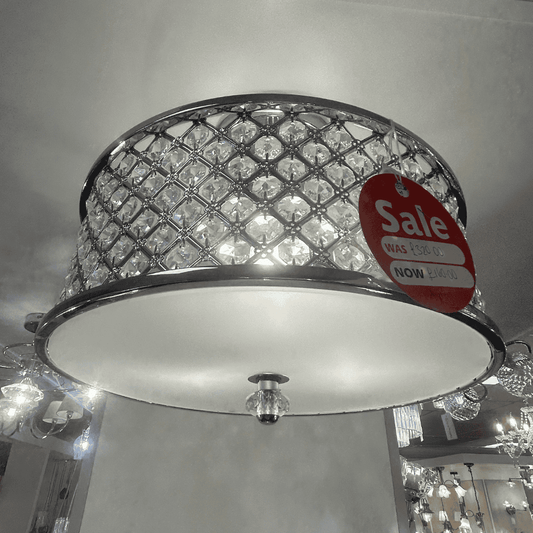 EX-DISPLAY Endon Hudson Polished Chrome 3lt Semi Flush