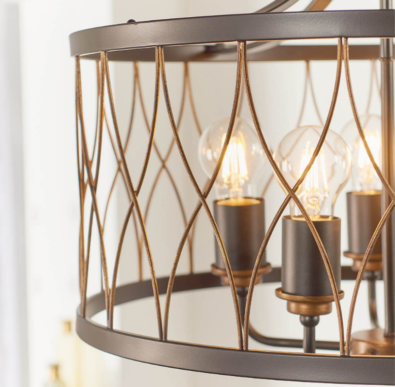 Endon Heston 5 Light Black & Bronze Pendant