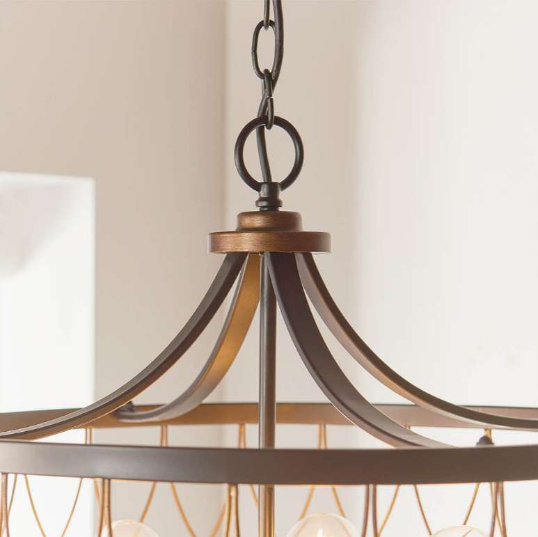 Endon Heston 5 Light Black & Bronze Pendant
