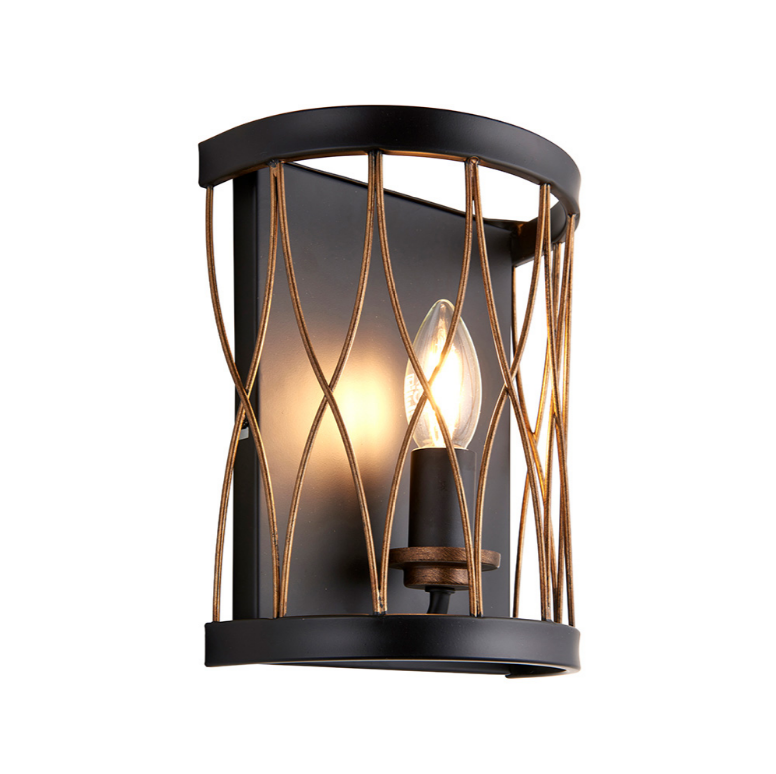 Endon Heston Black & Bronze Wall Light