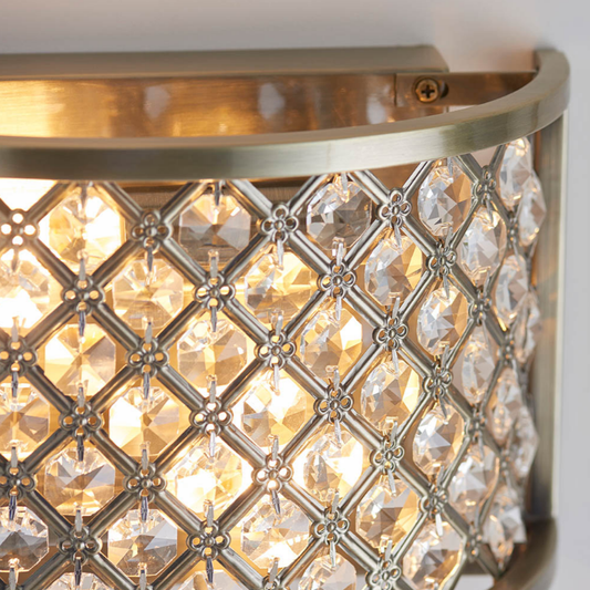 Endon Hudson 2 Light Antique Brass Wall Light