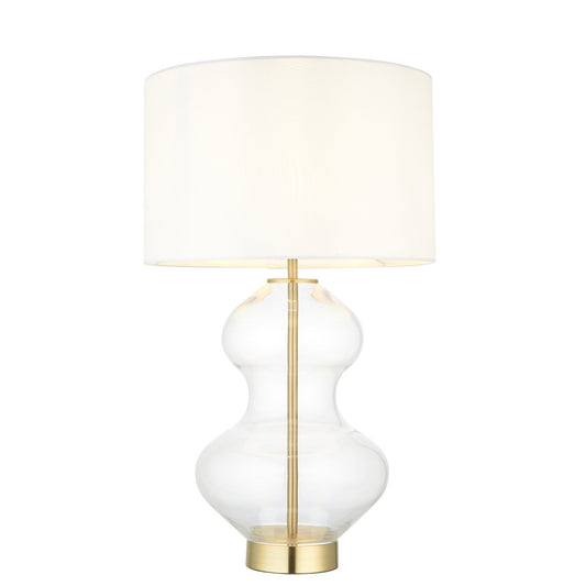 Vesilo Lighting Opulent Bright Nickel & Shaped Glass Touch Table Lamp