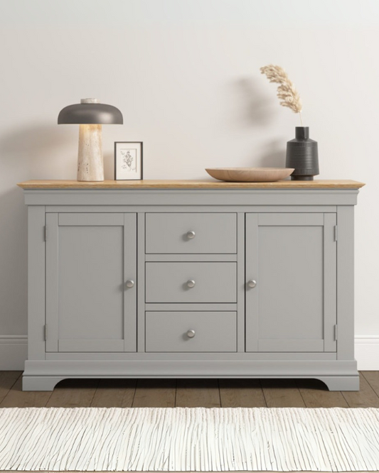 Bordeaux 2 Door & 3 Drawer Pebble Grey & Oak Sideboard