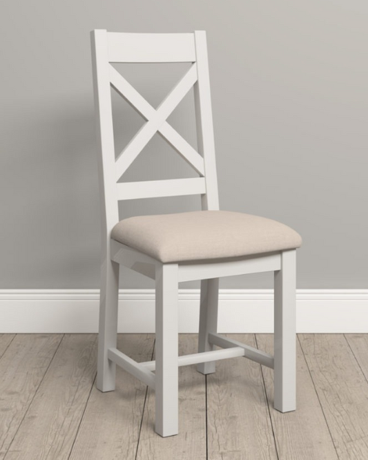 Windsor Ivory & Oat Fabric Cross Back Chair (Box of 2)
