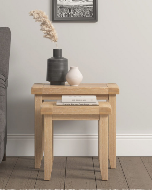 Windsor Natural Oak Nest of 2 Tables