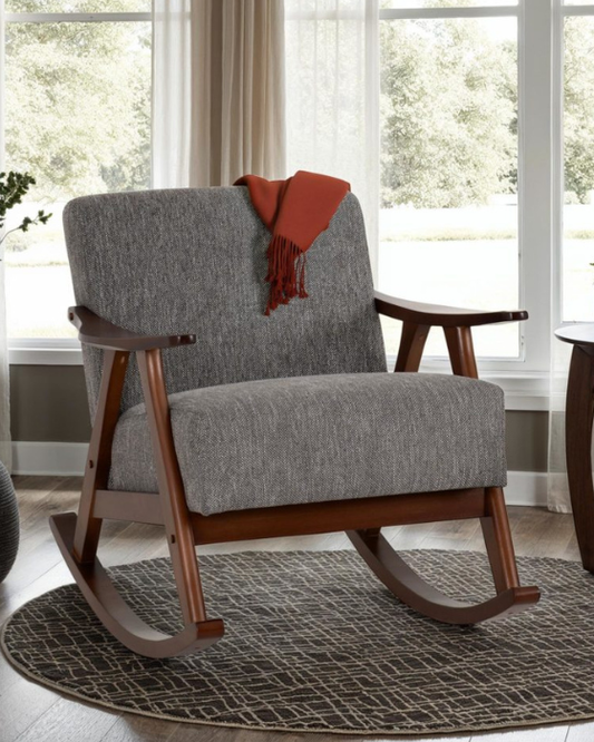 Kendra Grey Fabric Rocking Chair