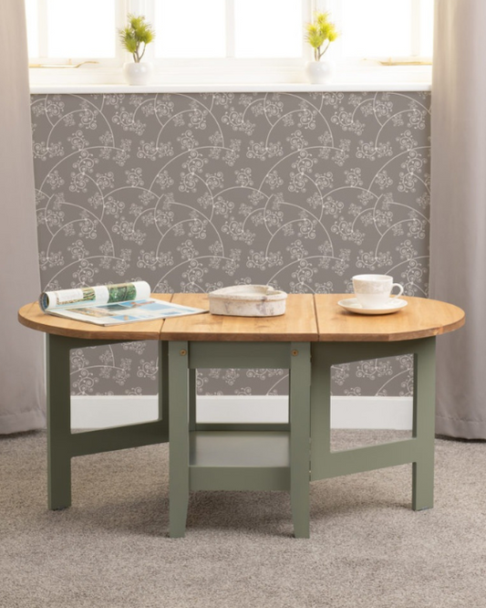 Santos Drop Leaf Green & Distressed Waxed Pine Coffee Table