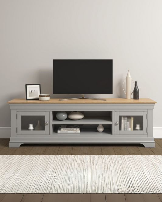 Bordeaux Pebble Grey & Oak TV Stand