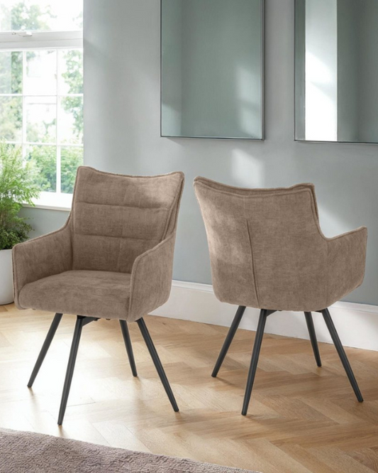 Lewis Carver Fawn Fabric Swivel Chair (2 Per Box)