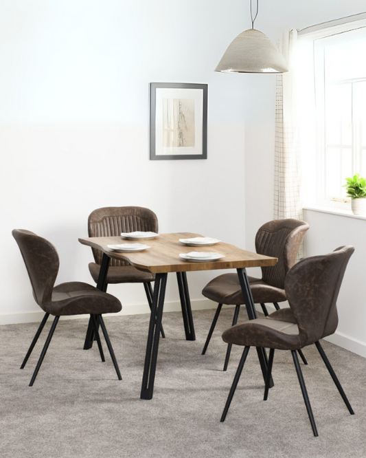 Quebec Brown Faux Leather Chair (Box of 4)