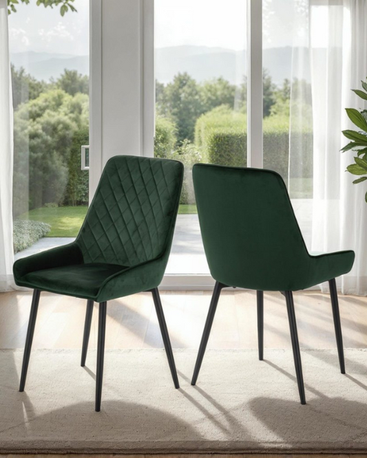 Avery Emerald Green Velvet Chair (Box of 2)